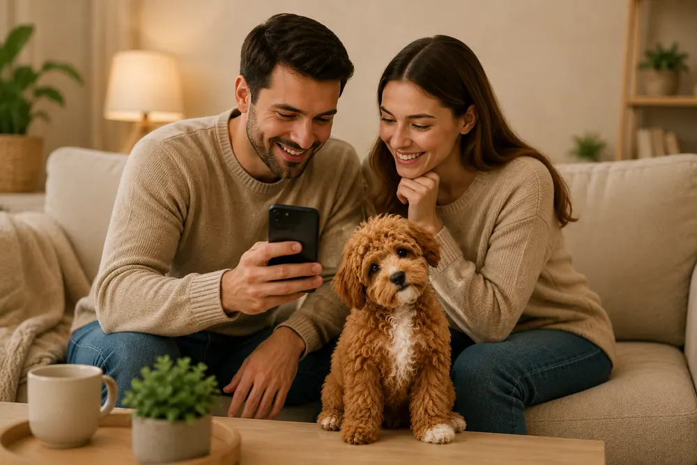 İlk Görüşme aşamasını gösteren Maltipoo yavrusu