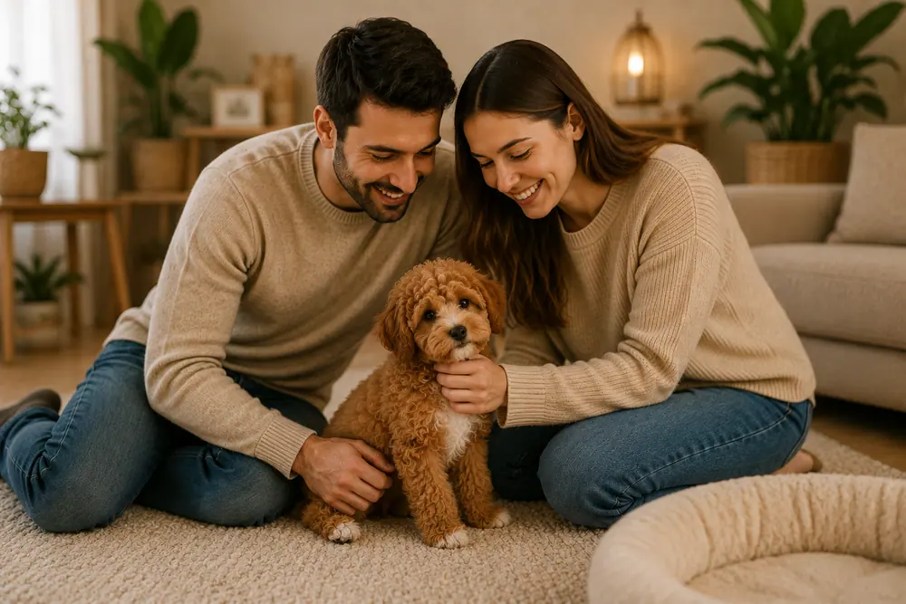 İçine Sinen Dostu Seç aşamasını gösteren Maltipoo yavrusu