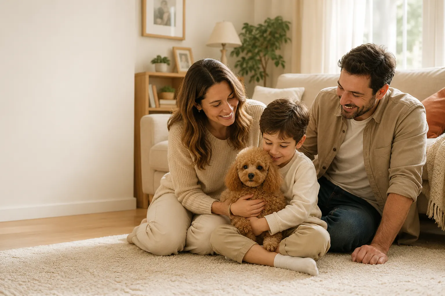 Patiliyolar'da aile yaşamına uyum sağlayan Toy Poodle